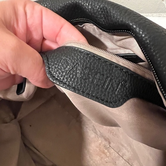 Black soft pebbled vegan leather blinged out hobo bag LARGE with gold hardware - Picture 16 of 16